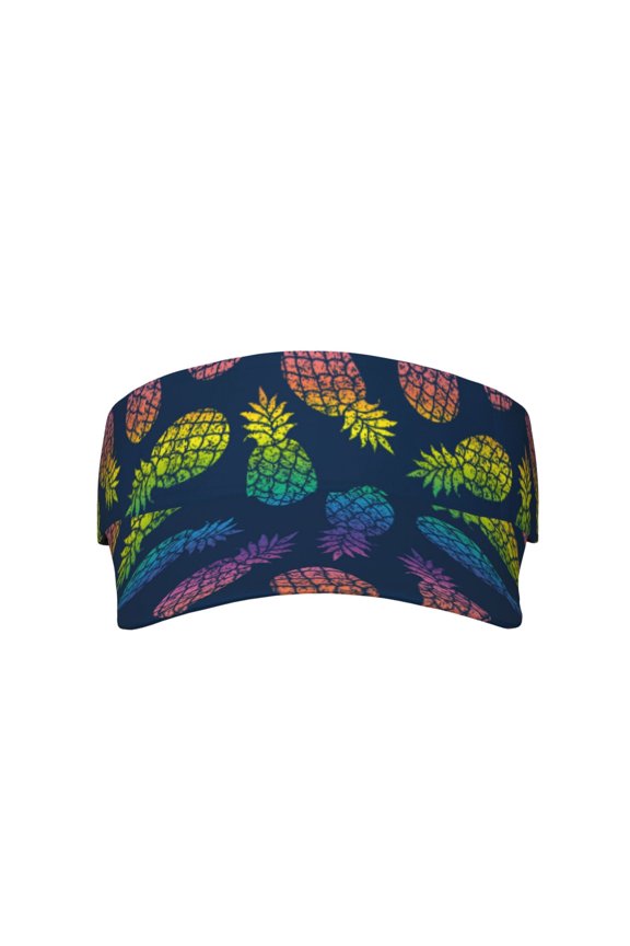 Abstract Bright Pineapple Fruit Retro for Adult Sun Cap offers versatile sun protection with adjustable Velcro for a secure fit.