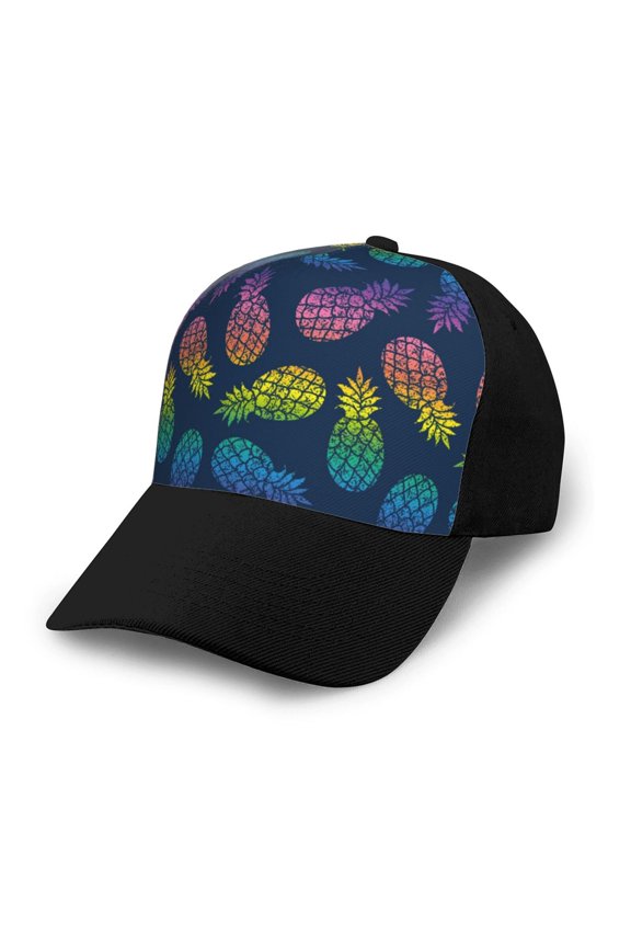 Abstract Bright Pineapple Fruit Retro print unisex vintage washed baseball cap, a soft and adjustable hat perfect for any casual style.