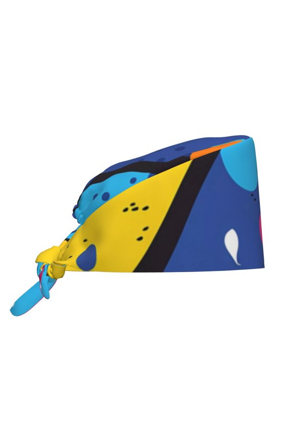 Abstract Color Splash Print Men Women Adjustable Working Cap with Button Unisex Hats Sweatband