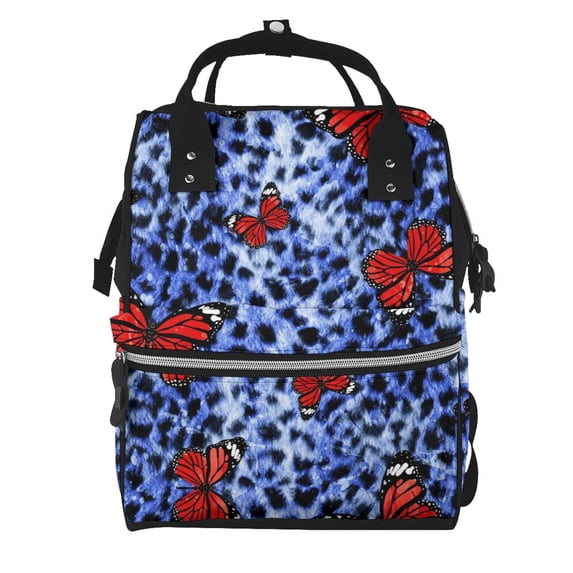 Xecao Abstract Colorful Butterflies print Large Capacity Nappy Bag is a multi-functional waterproof travel backpack, perfect as a nursing bag or mummy backpack for women