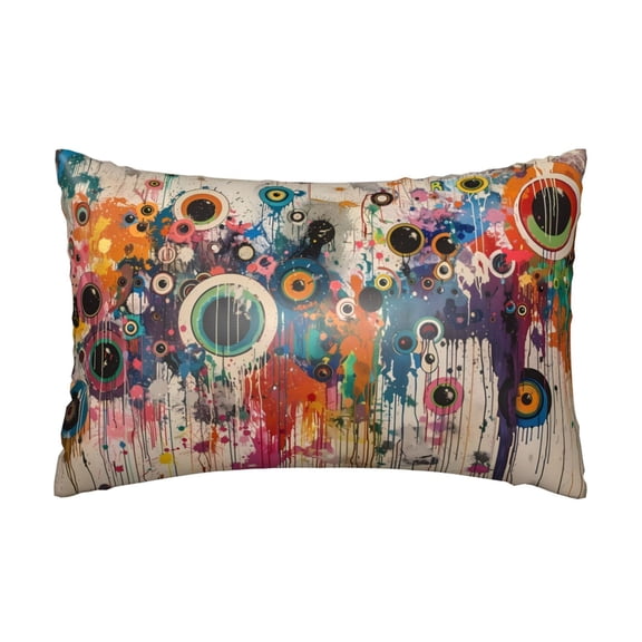 Xecao Abstract Colorful Dripping Circles Pattern Satin Pillowcases for Hair and Skin, Luxurious and Silky Pillow Cases with Envelope Closure, 20x30 Inches