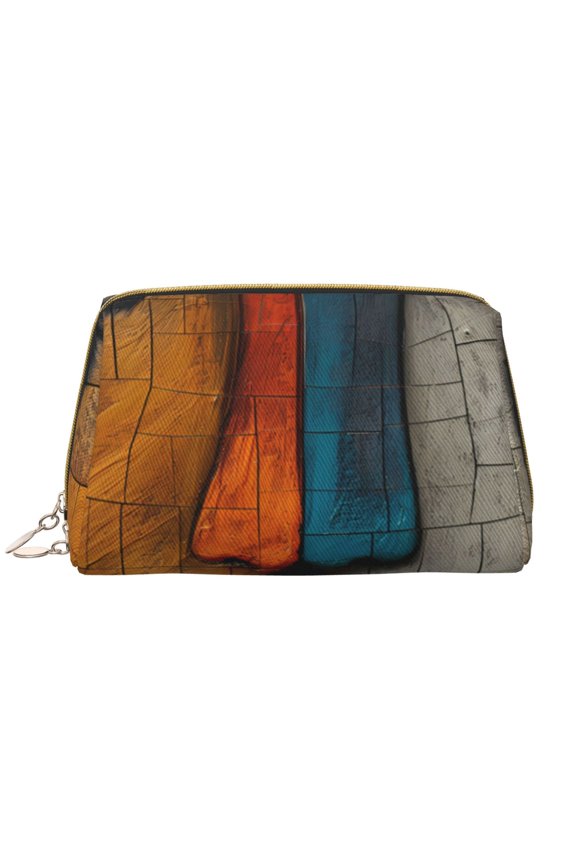 Abstract Colorful Duality Print Fashion Makeup PVC Bag Large Capacity Travel Cosmetic Bag for Women Organizer Toiletry Clutch