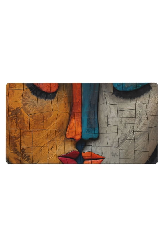 Abstract Colorful Duality for Waterproof Mouse Pad - Extended Contour Mouse Mat, Large Gaming Mousepad Laptop Keyboard Mat with Non-Slip Rubber Base