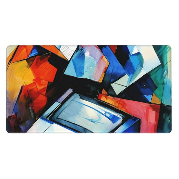 Xecao Abstract Cubist Printer for Waterproof Mouse Pad - Extended Contour Mouse Mat, Large Gaming Mousepad Laptop Keyboard Mat with Non-Slip Rubber Base