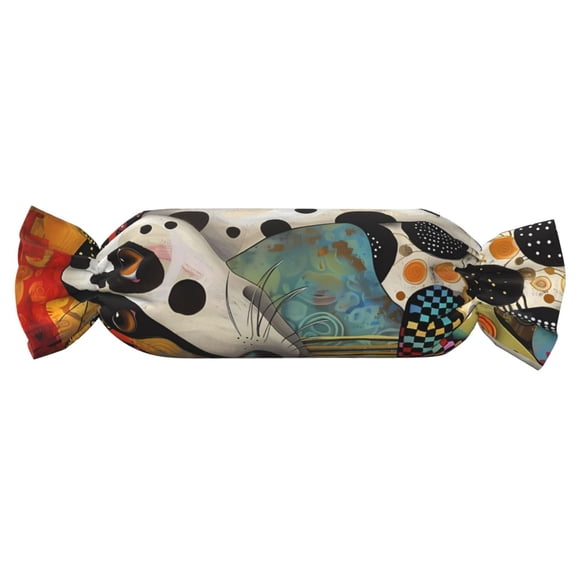 Xecao Abstract Dalmatian Art Print+Candy-Inspired Plush Pillow for Men Women Suitable for Beds, Sofas, Game Rooms Drawstring Closure