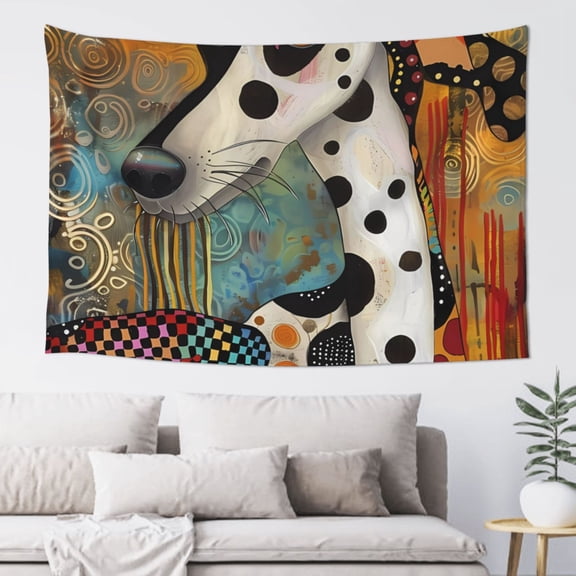 Xecao Abstract Dalmatian Art Print Tapestry, Wall Hanging Room Funny Decor, Backdrop Room Decor for Bedroom Living Room dormitory