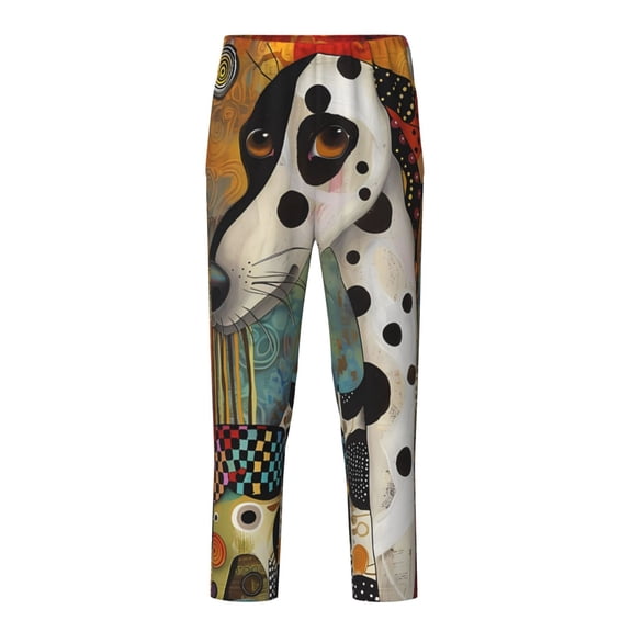 Xecao Abstract Dalmatian Art Print Teenagers' Pajama Pants Long Sleep Pants Soft Elastic Waist Pajama Bottoms Elastic waist with 2 Pockets 5-16 Years-XS(5-6)