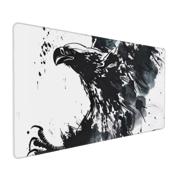 Xecao Abstract Eagle Ink Print Large Mouse Pad, 16x35.5in Mousepad, Professional Non-Slip Rubber Base Big Mouse Pad, Mouse Pad for Gaming & Office Full Desk Mouse Pad