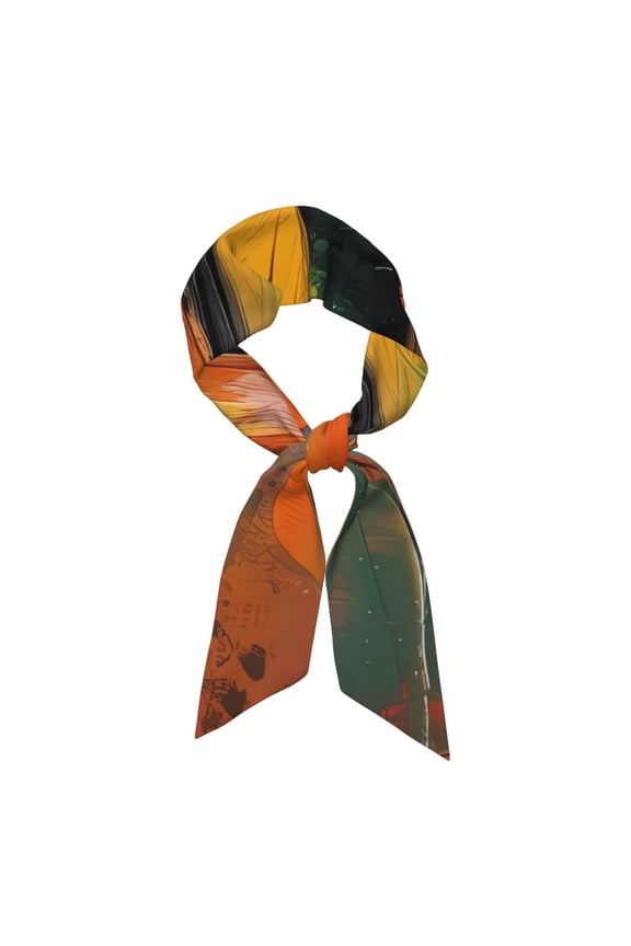 Abstract Funny Duck Pattern Large Satin Head Scarf - Satin Hair Scarves Silk Bandana Scarf Headscarf Silk Feeling Scarf for Women