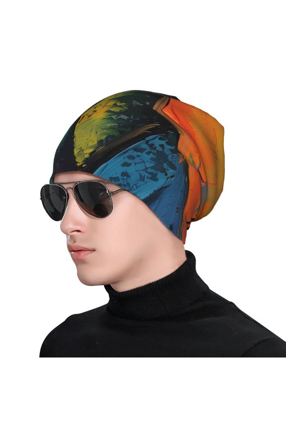 Abstract Funny Duck Print Beanie Knitted Hat for Men Women, Winter Fashion Knit Cuffed Caps Unisex