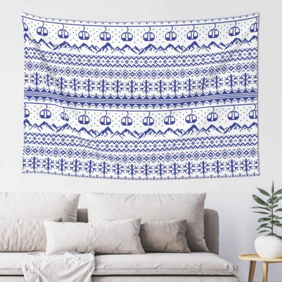 Xecao Abstract Gondola Snowflake Print Tapestry, Wall Hanging Room Funny Decor, Backdrop Room Decor for Bedroom Living Room dormitory