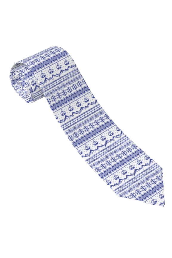 Abstract Gondola Snowflake Print Tie For Men Necktie Woven Jacquard Neck Ties,Classic Men's Tie