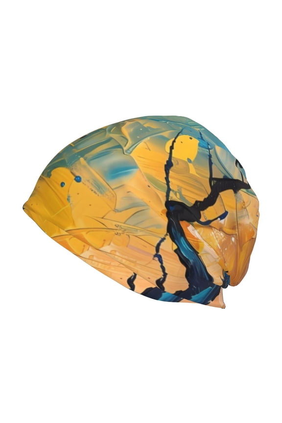 Abstract Night Sky Tree Print Knit Hat,Winter Beanie for Men Women, Beanie Soft Warm Ski Stocking Cuffed Cap