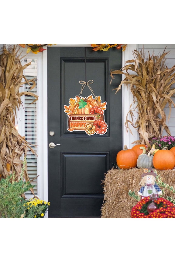 Thanksgiving Wall Hanging, Turkey Pumpkin Paper Door Sign Fall Harvest Party Decor for Autumn Holiday Home Porch Front Door Decorations
