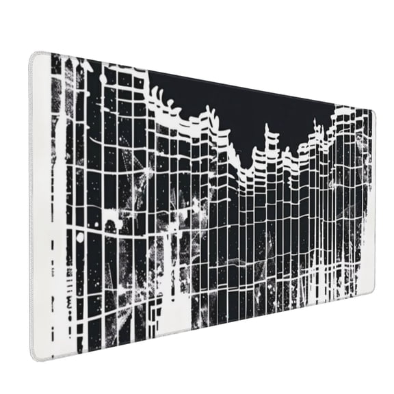 Xecao Abstract Red Sun Design Print Large Mouse Pad, 16x35.5in Mousepad, Professional Non-Slip Rubber Base Big Mouse Pad, Mouse Pad for Gaming & Office Full Desk Mouse Pad