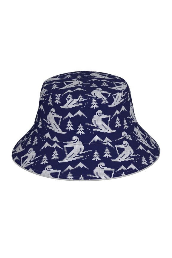 Abstract Skiing Print Men and Women Night Reflective Hat Runner Cap Visor Bucket Hat Boonie Cap