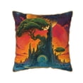 thumbnail image 1 of Xecao Abstract Tree Castle Print Soft Velvet Decorative Throw Pillow Covers, Square Cushion Cases for Bed, Sofa, Living Room, Car, and Indoor Outdoor Use-16"x16", 1 of 8