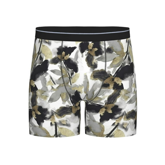 Xecao Abstract Watercolor Print Boxer Briefs for Men's Stretch Moisture-Wicking Underwear, Mid-Rise Classics breathable fabric