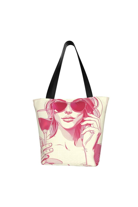 Ace Of Diamonds Lady for Tote Bag for Women -Tote Shoulder Bag with A Little Pocket Inside, Perfect for Travel and Work.