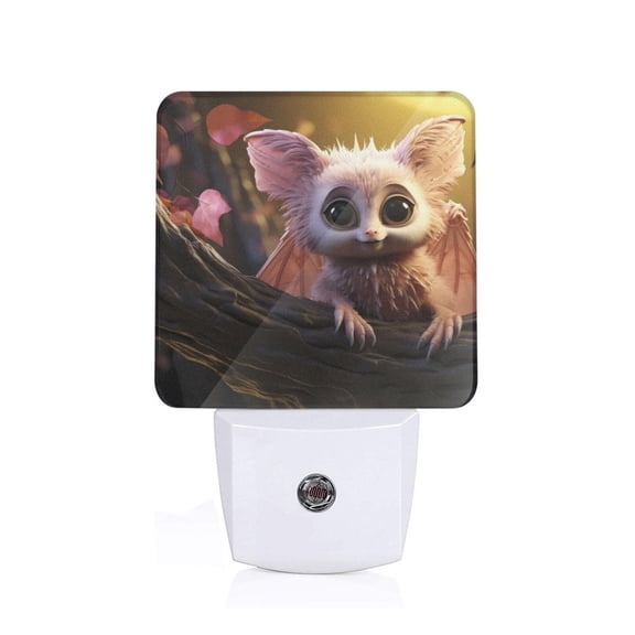 Xecao Adorable Fluffy Bat for Night Light - a Wall-mounted LED Fixture with A Dusk-to-dawn Sensor, Ideal for Bedrooms, Bathrooms, Hallways, and Kitchens-US