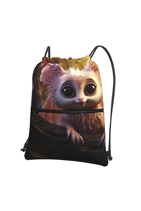 Adorable Fluffy Bat for Drawstring Bags,Pull String Backpack Bags,String Bag Sackpack