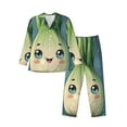 thumbnail image 1 of Xecao Adorable Kawaii Fennel Character Print Pajamas Set Mens Pajamas Long Sleeve Loungewear Two-Piece Sleepwear Button-Down Pjs Set,2PJS-Medium, 1 of 7