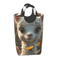 thumbnail image 1 of Xecao Adorable Llama In Flowers for Laundry Basket,Collapsible Large Laundry Hamper,Wash Bag for Laundry Room, Rolling Laundry Basket with Handles, 1 of 5