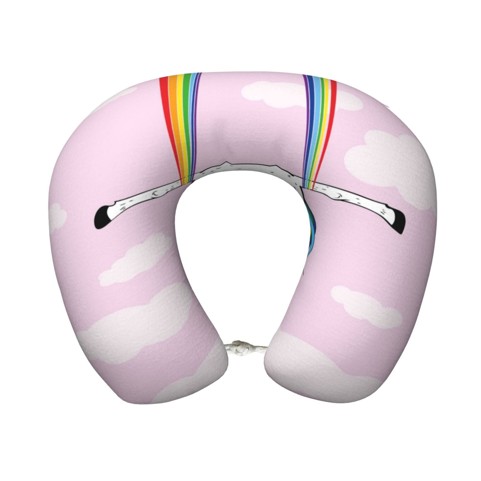 Xecao Aerial Yoga for Unicorn Print Memory Foam Cervical Neck Pillow Versatile U-Shaped Pillows for Home,Office,Camping,Travelling,Soft Washable Cover