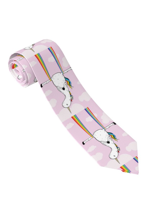 Aerial Yoga for Unicorn Print Tie For Men Necktie Woven Jacquard Neck Ties,Classic Men's Tie