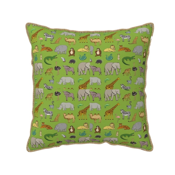 Xecao African Animals 1 Print Soft Velvet Decorative Throw Pillow Covers, Square Cushion Cases for Bed, Sofa, Living Room, Car, and Indoor Outdoor Use-16"x16"