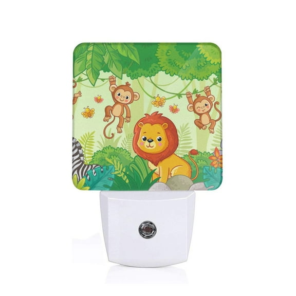 Xecao African Animals in the Jungle for Night Light - a Wall-mounted LED Fixture with A Dusk-to-dawn Sensor, Ideal for Bedrooms, Bathrooms, Hallways, and Kitchens-US