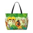 thumbnail image 1 of Xecao African Animals in the Jungle for versatile beach bag for women includes zipper pockets and waterproof material, ideal for vacations and adventures., 1 of 7