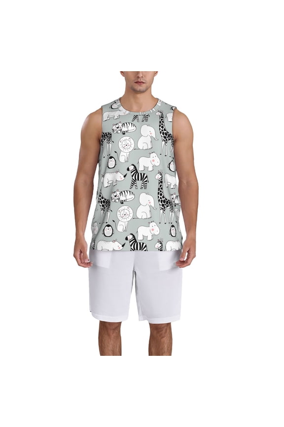 African Animals print basketball shirt for both men and women, a unisex basketball jersey perfect for theme parties-Small
