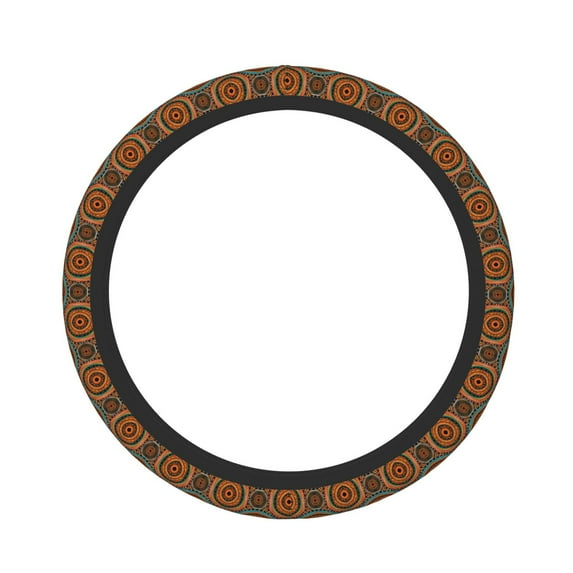 Xecao African Tribal Style patten Stretch Elastic Steering Wheel Cover, fits all vehicles, 15-inch diameter