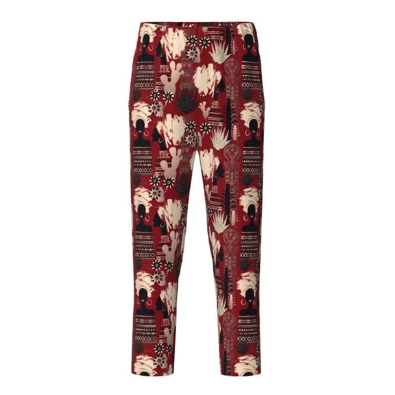 Xecao African Women A Print Teenagers' Pajama Pants Long Sleep Pants Soft Elastic Waist Pajama Bottoms Elastic waist with 2 Pockets 5-16 Years-Small