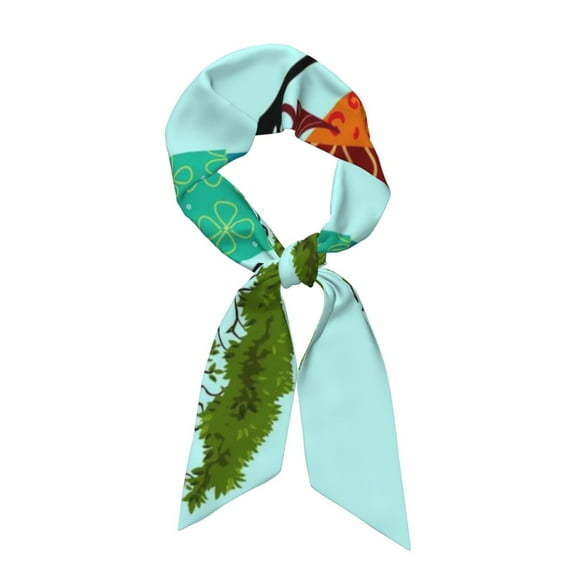 Xecao African Women Pattern Large Satin Head Scarf - Satin Hair Scarves Silk Bandana Scarf Headscarf Silk Feeling Scarf for Women