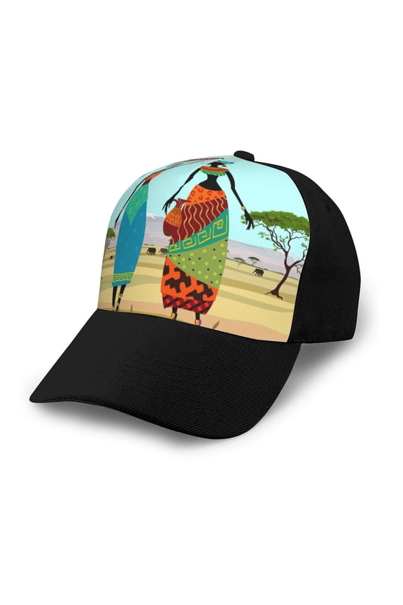 African Women print unisex vintage washed baseball cap, a soft and adjustable hat perfect for any casual style.