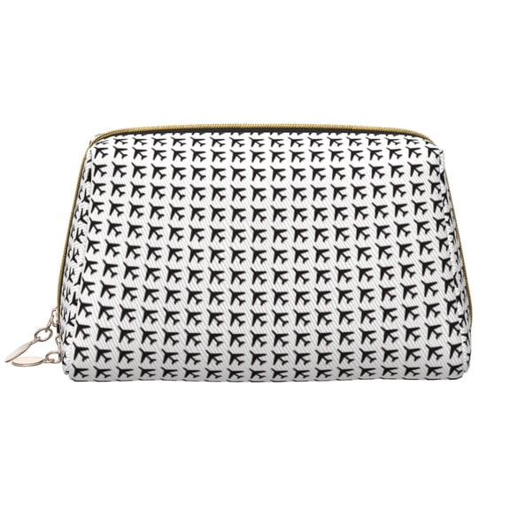 Xecao Airplane Print Fashion Makeup PVC Bag Large Capacity Travel Cosmetic Bag for Women Organizer Toiletry Clutch