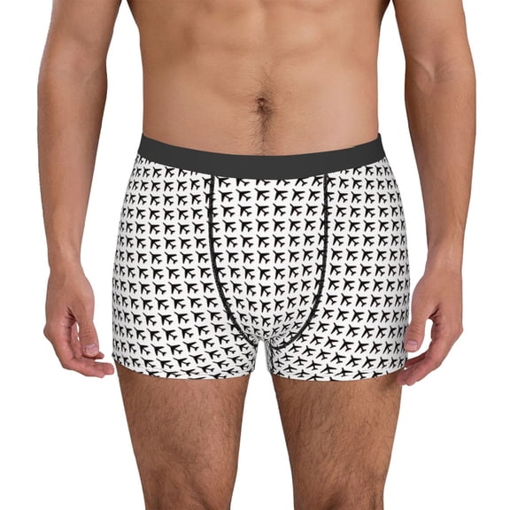 Xecao Airplane Print Men's Underwear Boxer Briefs Pack - Your ComfortSoft, Moisture-Wicking, and Breathable Choice for Men's Underwear-Medium