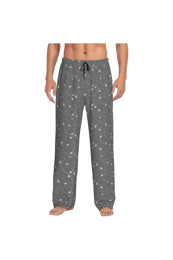 Airplane Routes Around The World Men's Straight Lounge Pajama Pants: The Ultimate in Comfortable Sleepwear