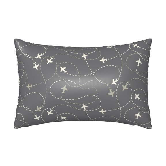 Xecao Airplane Routes Around The World Pattern Satin Pillowcases for Hair and Skin, Luxurious and Silky Pillow Cases with Envelope Closure, 20x30 Inches