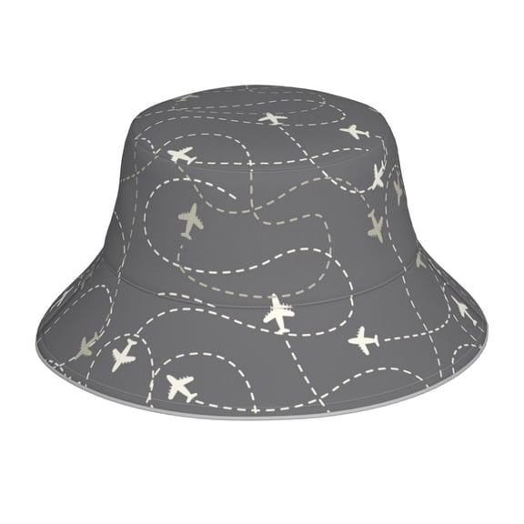Xecao Airplane Routes Around The World Print Men and Women Night Reflective Hat Runner Cap Visor Bucket Hat Boonie Cap