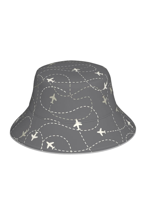 Airplane Routes Around The World Print Men and Women Night Reflective Hat Runner Cap Visor Bucket Hat Boonie Cap