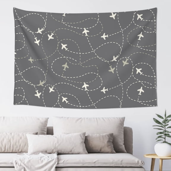 Xecao Airplane Routes Around The World Print Tapestry, Wall Hanging Room Funny Decor, Backdrop Room Decor for Bedroom Living Room dormitory