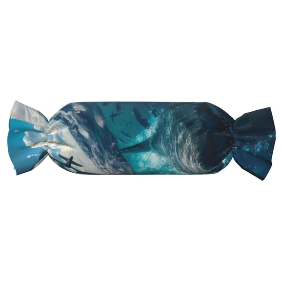Xecao Airplane Shark Print+Candy-Inspired Plush Pillow for Men Women Suitable for Beds, Sofas, Game Rooms Drawstring Closure