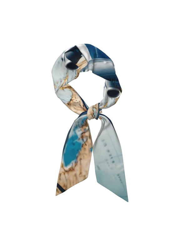 Airplane World Map Adventure Pattern Large Satin Head Scarf - Satin Hair Scarves Silk Bandana Scarf Headscarf Silk Feeling Scarf for Women