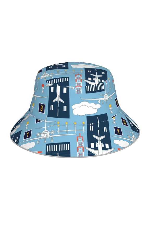 Airplanes and Aviation Signs Print Men and Women Night Reflective Hat Runner Cap Visor Bucket Hat Boonie Cap