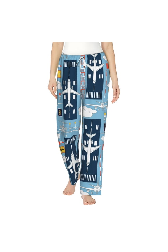 Airplanes and Aviation Signs Women's Straight Lounge Pajama Pants: The Epitome of Relaxed Sleepwear