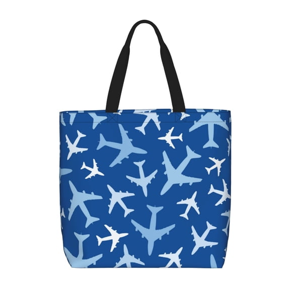 Xecao Airplanes in the Sky for Tote Bag: spacious with inner pockets, ideal for work, shopping, or travel.