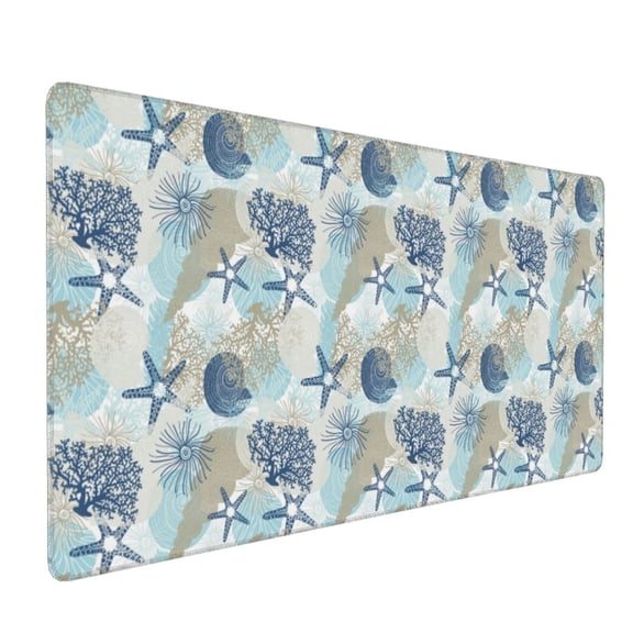 Xecao Algae Corals and Seashells Print Large Mouse Pad, 16x35.5in Mousepad, Professional Non-Slip Rubber Base Big Mouse Pad, Mouse Pad for Gaming & Office Full Desk Mouse Pad